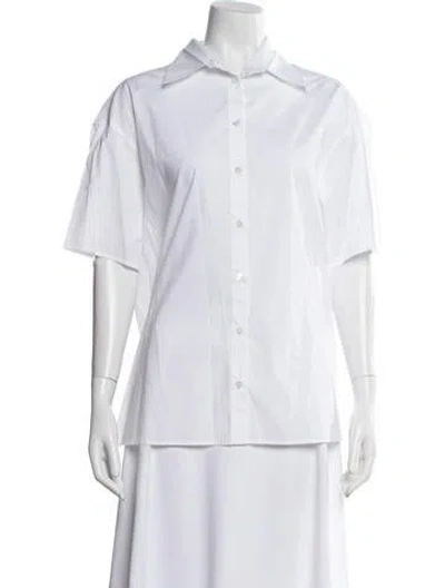 Pre-owned Goop G. Label Short Sleeve Button-up Top In White