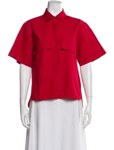 Pre-owned Goop G. Label Short Sleeve Top In Red