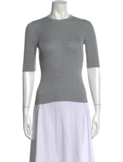 Pre-owned Goop G. Label Silk Crew Neck Sweater In Gray