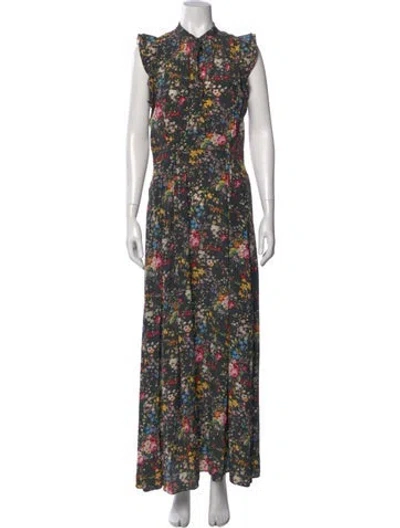 Pre-owned Goop G. Label Silk Long Dress In Black
