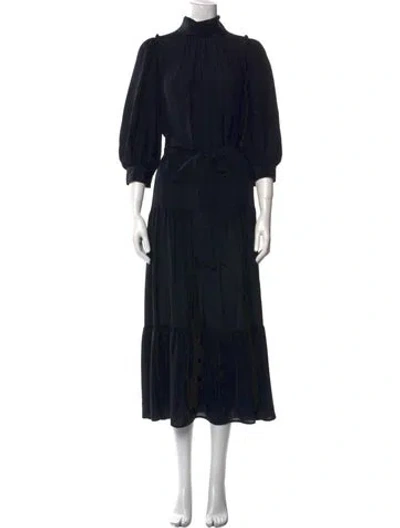 Pre-owned Goop G. Label Silk Long Dress In Black