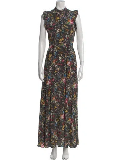 Pre-owned Goop G. Label Silk Long Dress In Black