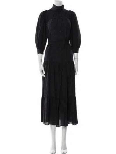 Pre-owned Goop G. Label Silk Long Dress In Blue
