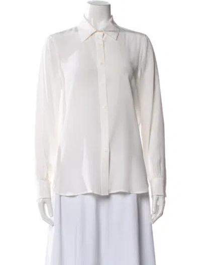 Pre-owned Goop G. Label Silk Long Sleeve Blouse In Neutral