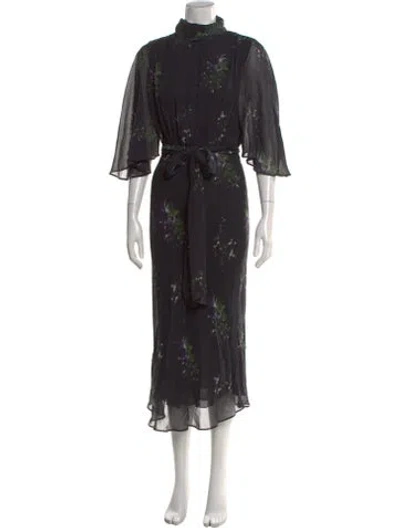 Pre-owned Goop G. Label Silk Midi Length Dress In Black