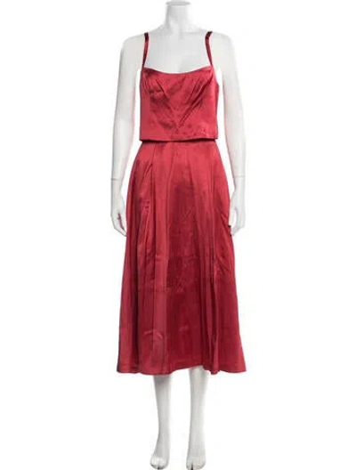 Pre-owned Goop G. Label Silk Skirt Set In Red