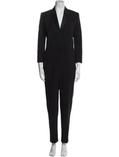 Pre-owned Goop G. Label Silk V-neck Jumpsuit In Blue