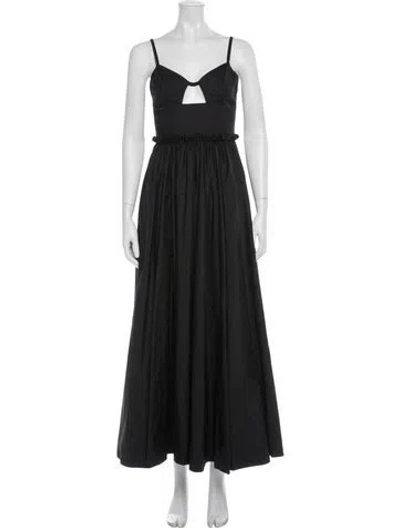 Pre-owned Goop G. Label Square Neckline Long Dress In Black