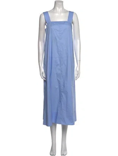 Pre-owned Goop G. Label Square Neckline Long Dress In Blue