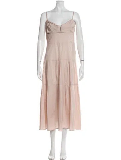 Pre-owned Goop G. Label Square Neckline Long Dress In Pink