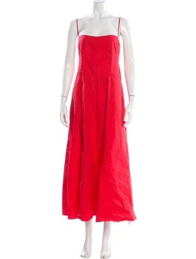 Pre-owned Goop G. Label Square Neckline Long Dress In Red