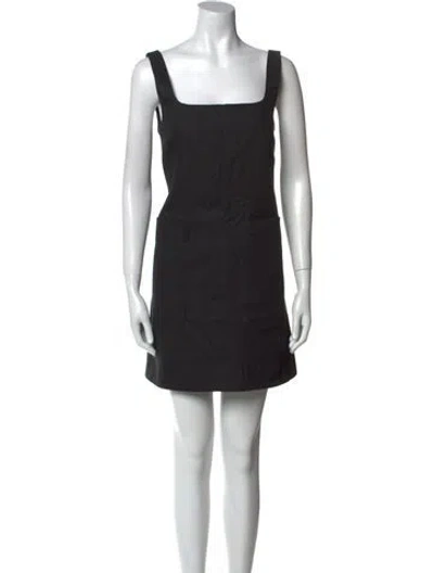 Pre-owned Goop G. Label Square Neckline Mini Dress In Black