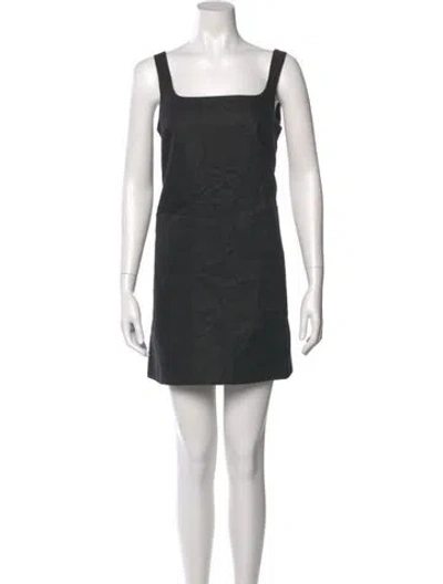 Pre-owned Goop G. Label Square Neckline Mini Dress In Black