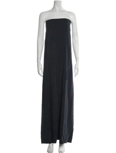 Pre-owned Goop G. Label Strapless Long Dress In Blue