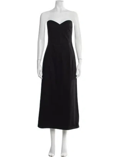 Pre-owned Goop G. Label Strapless Midi Length Dress In Black