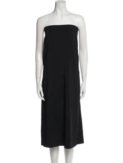 Pre-owned Goop G. Label Strapless Midi Length Dress In Blue