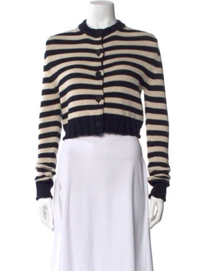 Pre-owned Goop G. Label Striped Crew Neck Sweater In Black