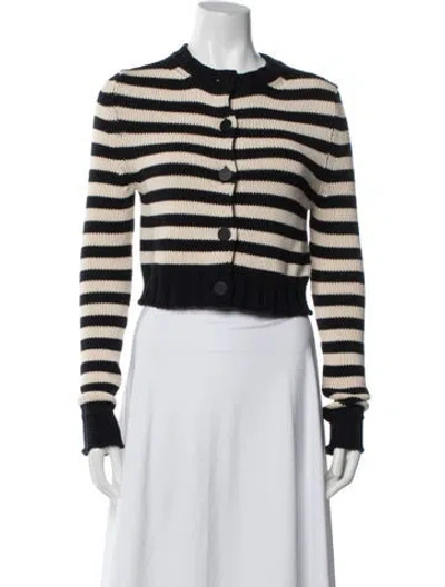 Pre-owned Goop G. Label Striped Crew Neck Sweater In Black