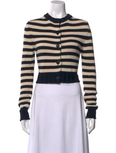 Pre-owned Goop G. Label Striped Crew Neck Sweater In Black
