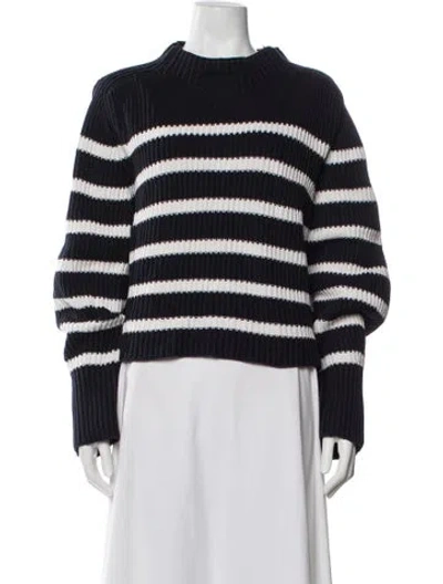 Pre-owned Goop G. Label Striped Crew Neck Sweater In Blue