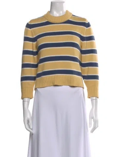 Pre-owned Goop G. Label Striped Crew Neck Sweater In Neutral
