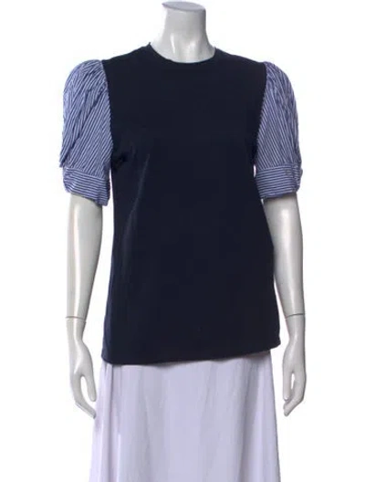 Pre-owned Goop G. Label Striped Crew Neck T-shirt In Blue