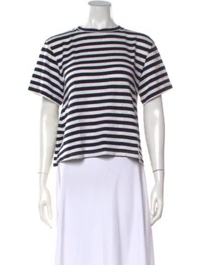 Pre-owned Goop G. Label Striped Crew Neck T-shirt In Blue