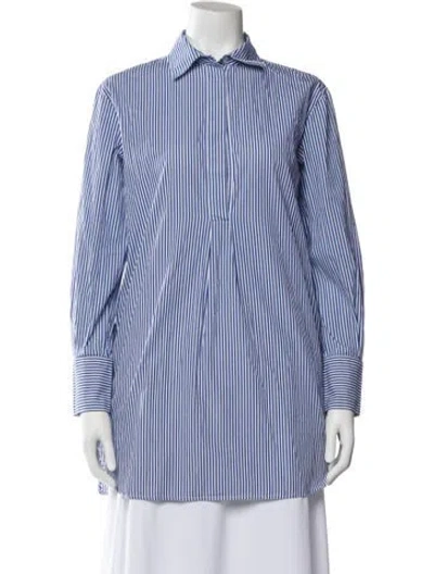 Pre-owned Goop G. Label Striped Mini Dress In Blue
