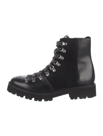 Pre-owned Goop G. Label Suede Combat Boots In Black
