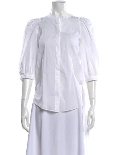 Pre-owned Goop G. Label Three-quarter Sleeve Blouse In White