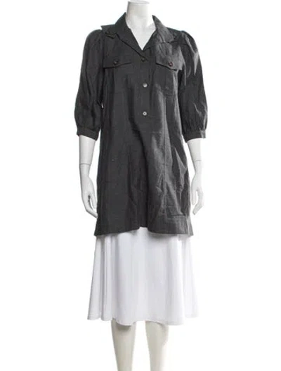 Pre-owned Goop G. Label Three-quarter Sleeve Button-up Top In Gray