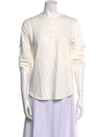 Pre-owned Goop G. Label Three-quarter Sleeve Button-up Top In Neutral