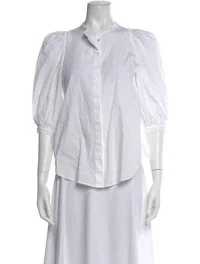 Pre-owned Goop G. Label Three-quarter Sleeve Button-up Top In White