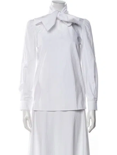 Pre-owned Goop G. Label Tie Neck Long Sleeve Top W/ Tags In White