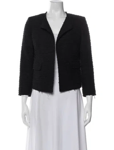 Pre-owned Goop G. Label Tweed Pattern Jacket In Black