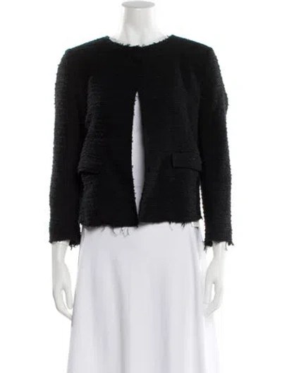 Pre-owned Goop G. Label Tweed Pattern Jacket In Black