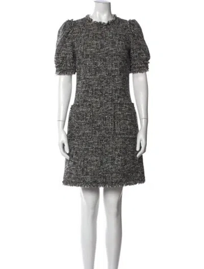 Pre-owned Goop G. Label Tweed Pattern Mini Dress In Black
