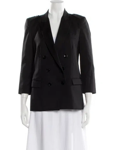 Pre-owned Goop G. Label Virgin Wool Blazer In Black