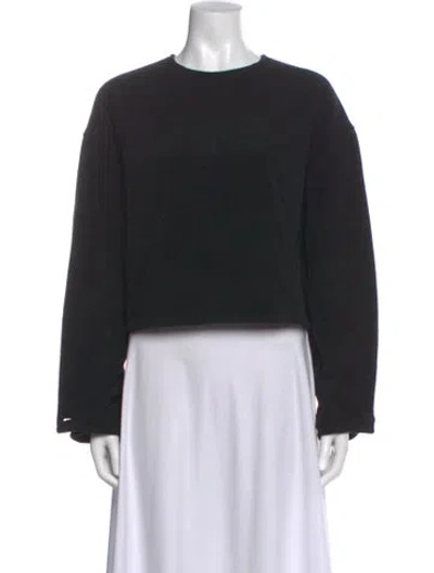 Pre-owned Goop G. Label Virgin Wool Crew Neck Crop Top In Black