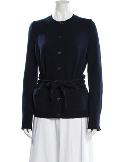 Pre-owned Goop G. Label Virgin Wool Crew Neck Sweater In Blue