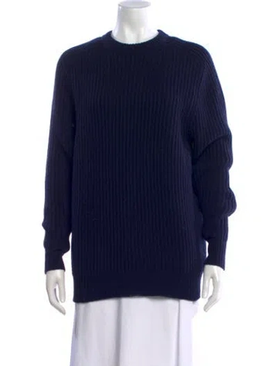 Pre-owned Goop G. Label Virgin Wool Crew Neck Sweater In Blue