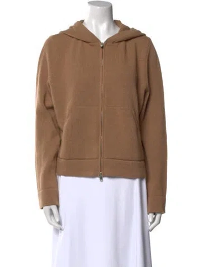 Pre-owned Goop G. Label Virgin Wool Crew Neck Sweater In Brown