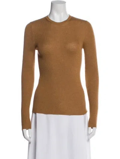 Pre-owned Goop G. Label Virgin Wool Crew Neck Sweater In Gold