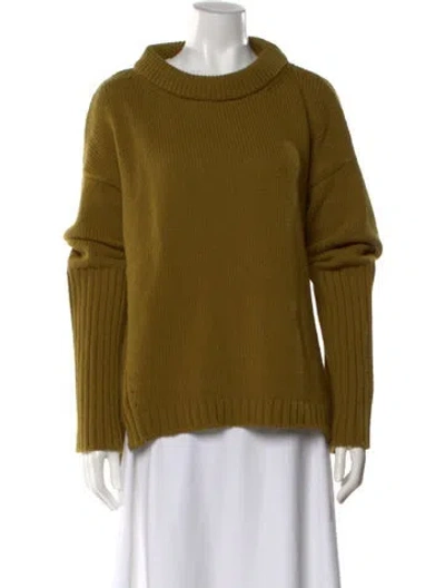 Pre-owned Goop G. Label Virgin Wool Crew Neck Sweater In Green