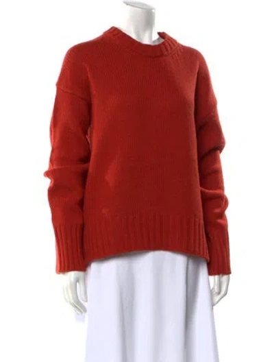 Pre-owned Goop G. Label Virgin Wool Crew Neck Sweater In Orange