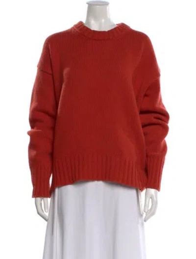 Pre-owned Goop G. Label Virgin Wool Crew Neck Sweater In Orange