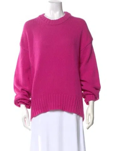 Pre-owned Goop G. Label Virgin Wool Crew Neck Sweater In Pink