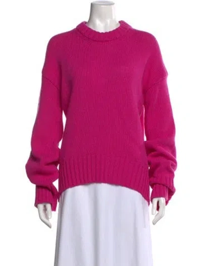 Pre-owned Goop G. Label Virgin Wool Crew Neck Sweater In Pink