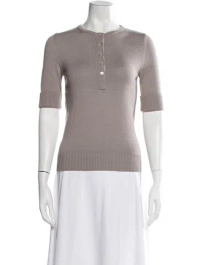 Pre-owned Goop G. Label Virgin Wool Crew Neck Sweater In Purple