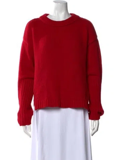 Pre-owned Goop G. Label Virgin Wool Crew Neck Sweater In Red